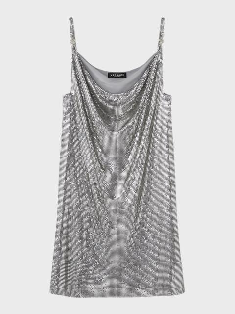 VERSACE Aluminum Metal Mesh Cocktail Dress