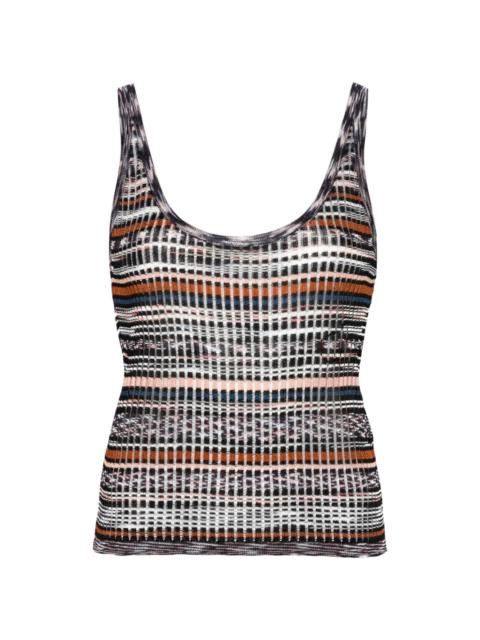 striped intarsia-knit tank top