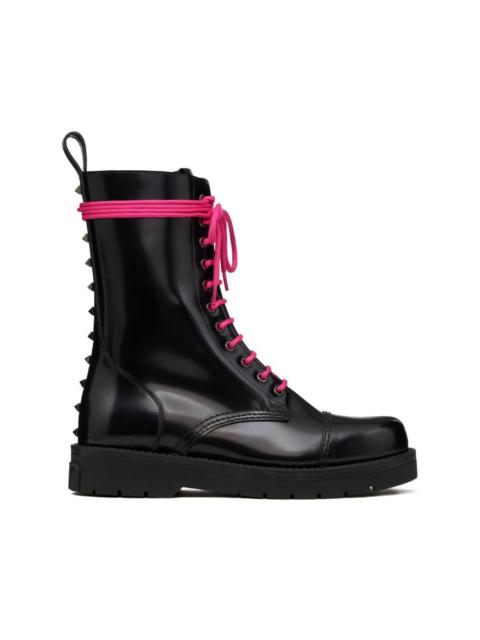 Untitled leather combat boots