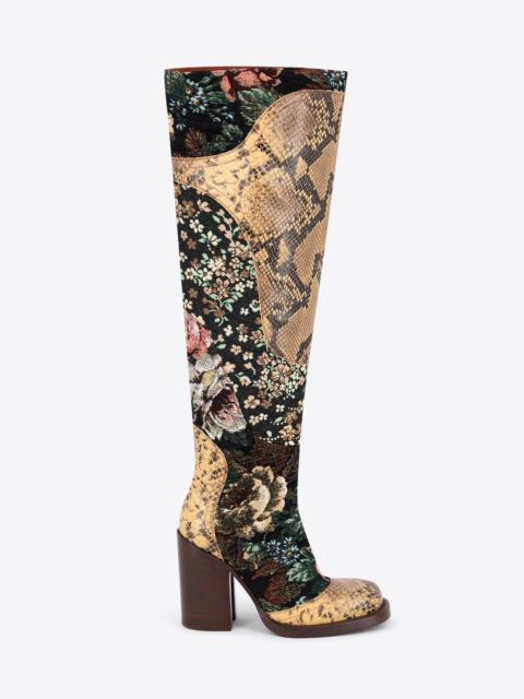 Dries Van Noten PATCHWORK LEATHER BOOTS