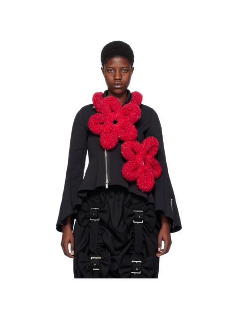 Noir Kei Ninomiya Red Floral Appliqué Harness