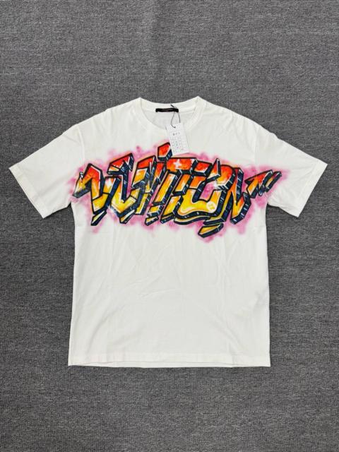 Louis Vuitton Louis Vuitton White Logo Graffiti Short Sleeve T-Shirt