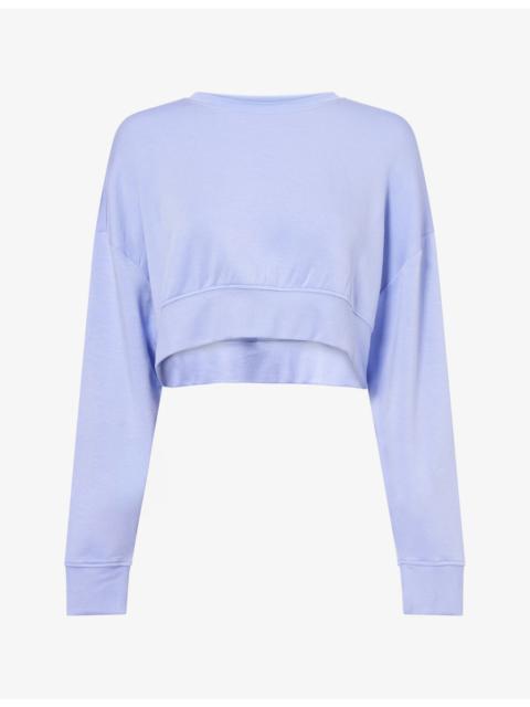 SPLITS59 Noah Cropped Stretch-Jersey Sweatshirt
