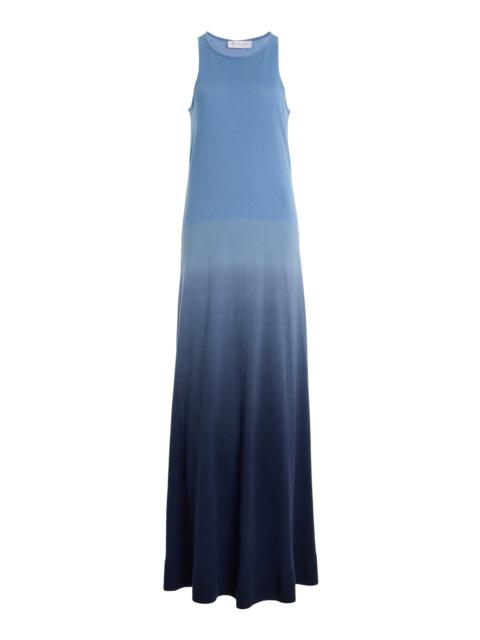 MICHAEL KORS COLLECTION Racerback Ombre Cashmere Maxi Dress blue