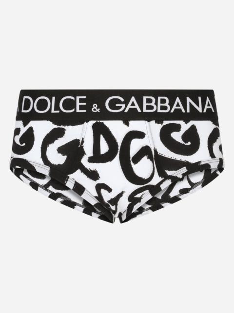 Dolce & Gabbana Two-way stretch jersey Brando briefs with DG logo print