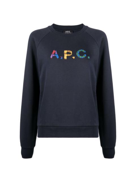 A.P.C. logo-patch cotton sweatshirt