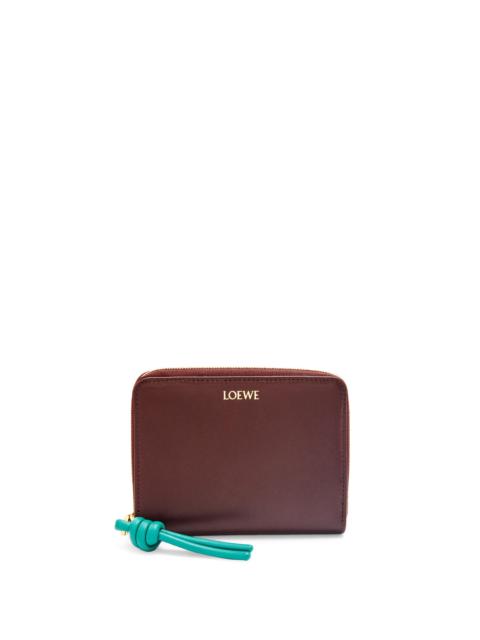 Loewe Knot compact zip wallet in shiny nappa calfskin