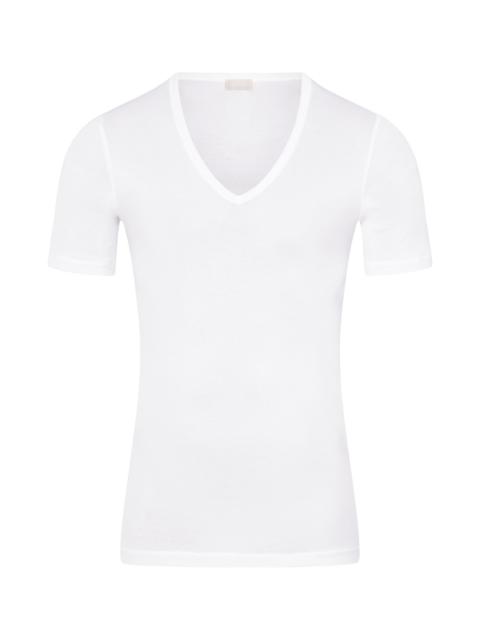 HANRO Cotton Pure Fitted Cotton V-Neck T-Shirt