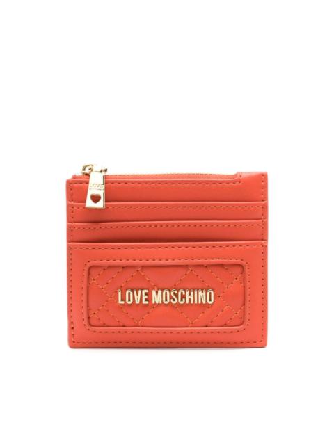 Moschino logo-lettering quilted wallet