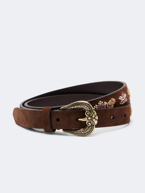 Etro Beaded suede belt