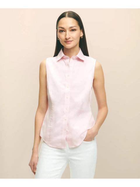 Brooks Brothers Fitted Non-Iron Stretch Supima® Cotton Sleeveless Dress Shirt