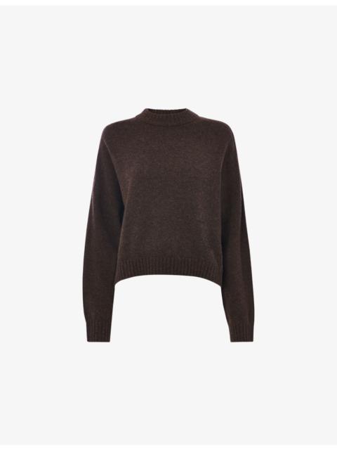 WHISTLES Curved-Hem Regular-Fit Wool Jumper