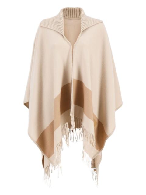 FERRAGAMO fringed wool cape
