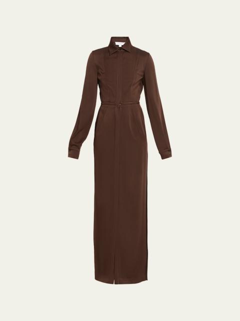 MICHAEL KORS COLLECTION Split-Sleeve Techno Maxi Shirtdress