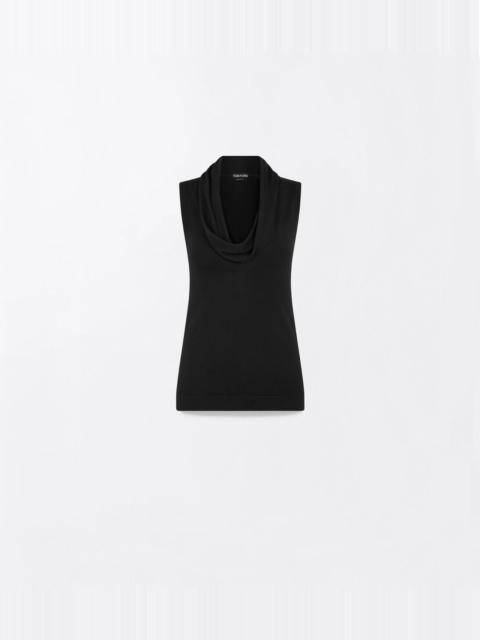 TOM FORD EXTRA FINE MERINO DRAPE NECK TANK TOP