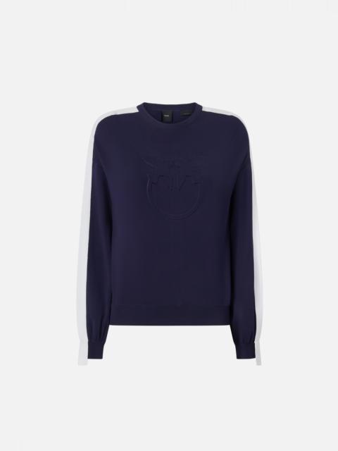 PINKO CREW-NECK SWEATSHIRT WITH WIDE SLEEVES AND RAISED LOGO