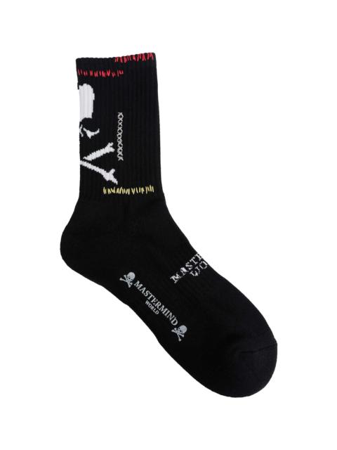 MASTERMIND WORLD Mv Stitch Ribbed Knit Socks