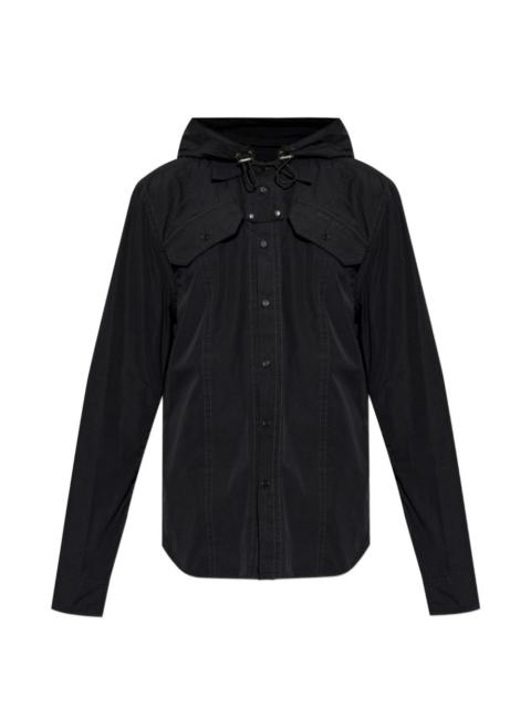 Off-White hooded chest-pocket shirt