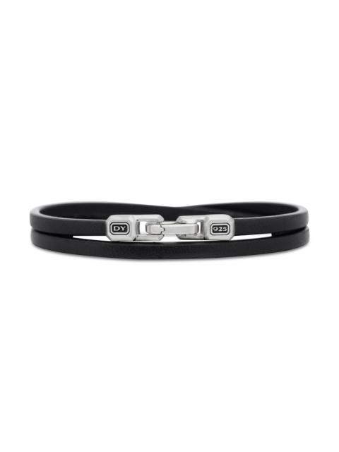 DAVID YURMAN Men's Streamline Double Wrap Black Leather Bracelet - Black