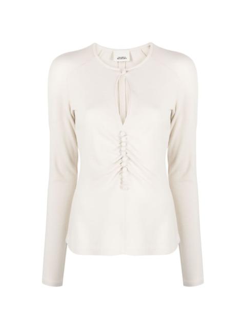 Isabel Marant keyhole-neck long-sleeve blouse