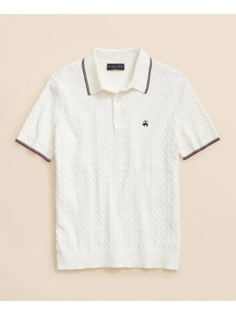 Brooks Brothers Cable Knit Archive Tennis Polo in Supima® Cotton