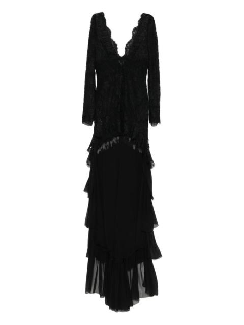 SAINT LAURENT lace ruffled dress