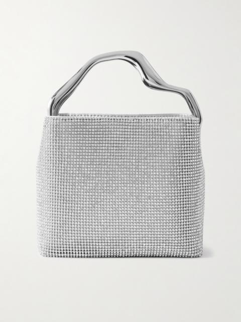 Cult Gaia Solene Mini Crystal-embellished Metallic Leather Tote