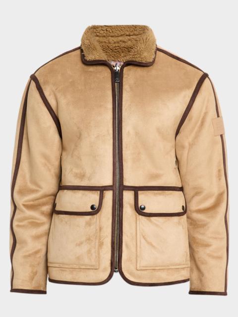 SCOTCH & SODA Men's Faux Shearling Full-Zip Jacket with Sleeve Label
