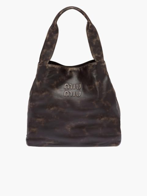 Miu Miu Nappa leather shoulder bag with logo