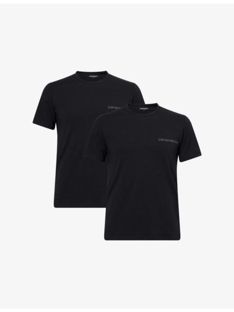 EMPORIO ARMANI Logo-Print Pack Of Two Cotton-Jersey T-Shirts