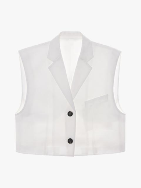 Helmut Lang CROPPED COTTON-LINEN VEST