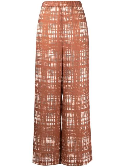 Maison MIHARAYASUHIRO Random check-print gather trousers