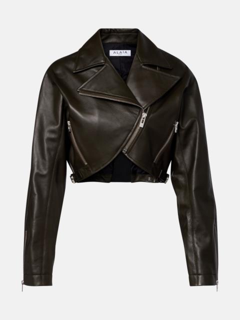 Alaïa Cropped leather biker jacket