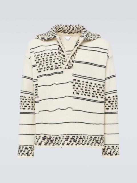 Striped wool polo sweater