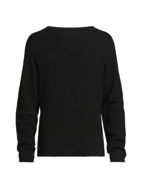 The Elder Statesman Men's Heavy Cashmere-Silk Crewneck Sweater - Black