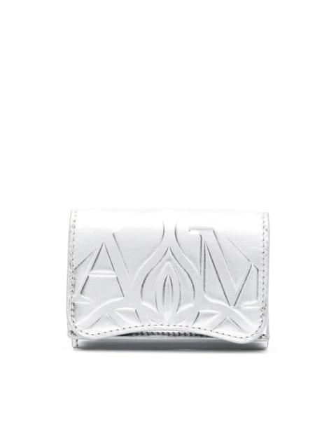logo-debossed metallic wallet