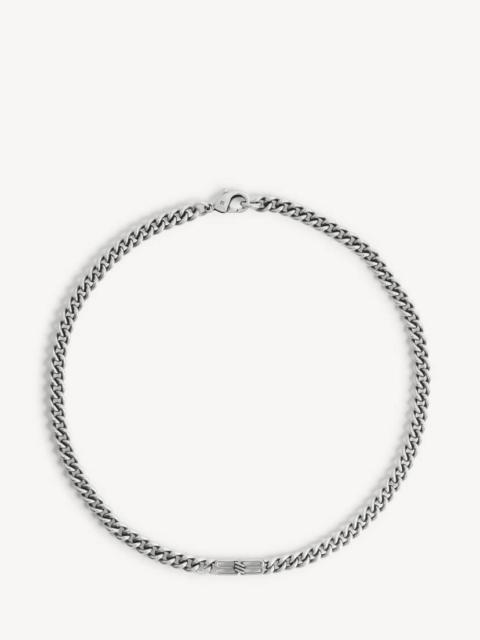 BALENCIAGA Men's Bb Icon Thin Gourmette Necklace in Antique Silver