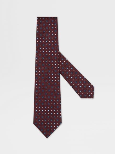 ZEGNA BURGUNDY SILK TIE