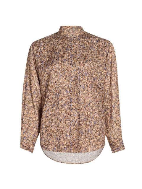 Isabel Marant Women's Harlow Floral Silk-Blend Shirt - Ochre