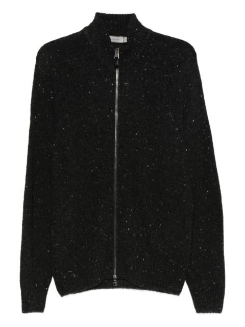 Canali speckled zip-up cardigan
