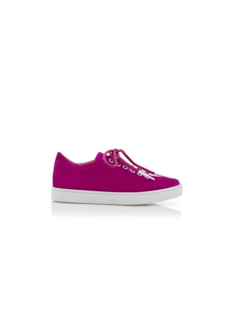 Manolo Blahnik Bright Purple Suede Low Cut Sneakers