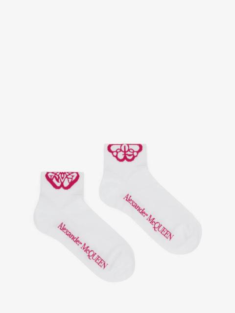 Alexander McQueen Women's Cut Seal Logo Socks in White