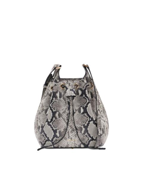 ANINE BING mini Alana snakeskin-print bucket bag