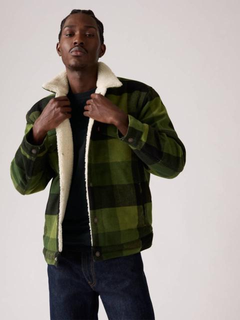Levi's RELAXED FIT SHERPA PLAID TRUCKER JACKET
