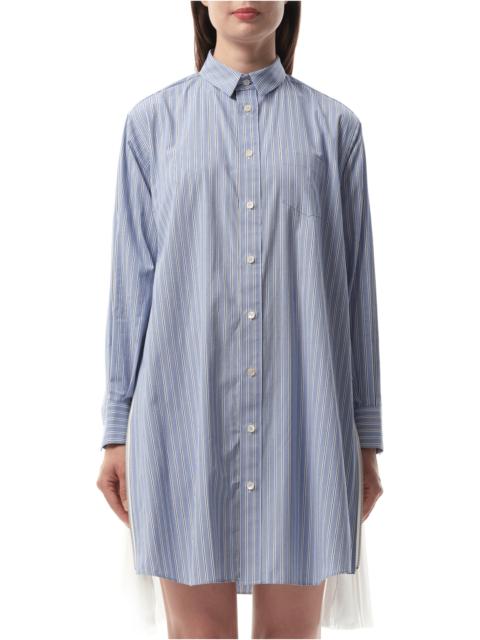 sacai Cotton Poplin Stripe Dress in Light Blue