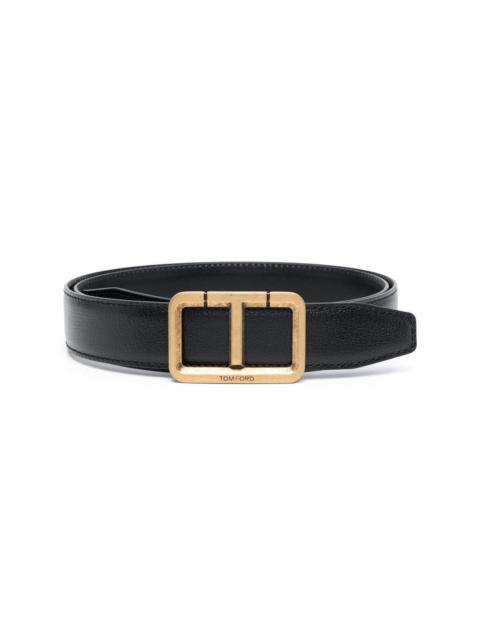 TOM FORD logo-buckle leather belt
