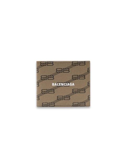 signature square folded wallet bb monogram coated canvas