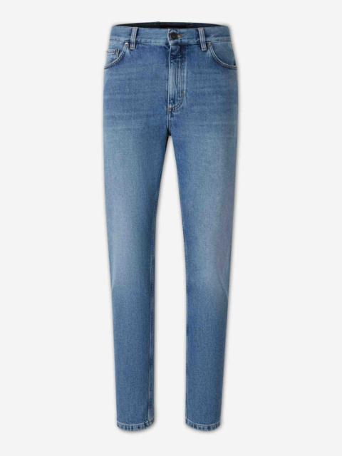 ZEGNA COTTON STRAIGHT LEG JEANS