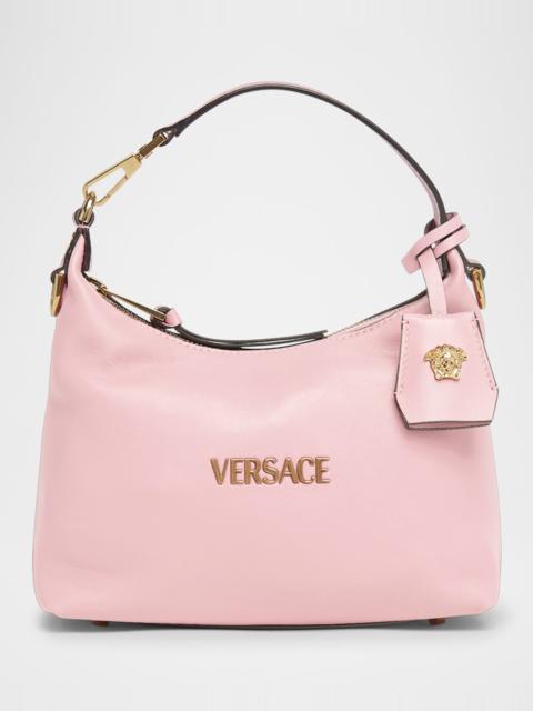 VERSACE Versace Tag Zip Leather Crossbody Bag
