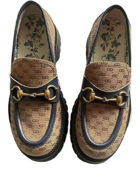 GUCCI (WMNS) Gucci GG Horsebit Loafers 'Beige Brown' 661536-99WP0-2671